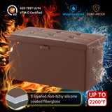 DocSafe Storage Ottoman with Lock,Fireproof Folding Ottoman Foot Rest Stool Storage Chest with Storage Safe for Important Documents,Waterproof 17 Inches Short Ottoman Foot Stool with Handles,Black