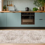 Neutral Living Room Rug - 10x14 Farmhouse Beige Brown Large Area Rug for Dining Room, Bedroom, Low Pile Lightweight Washable