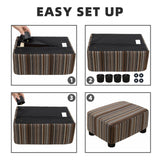 CAROLMADE Small Foot Stool Ottoman Footstool with Legs Under Desk Footrest for Living Room Bedroom and Office, Soft Ivory White