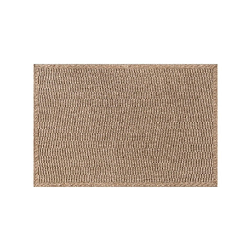 CAMILSON Easy Jute Rug 10x14, Indoor Outdoor Natural Color Fiber Area Rugs for Living Room Patio and Kitchen Rug Herringbone Woven Design Easy-Cleaning Washable Outside Carpet Alfombras 10 x 14