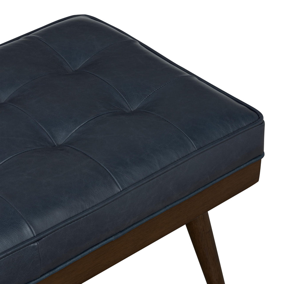 POLY & BARK Napa 72" Apartment Sofa – Italian-Tanned Full-Grain Pure-Aniline or Semi-Aniline Leather, Feather-Down Cushioning, Kiln-Dried Solid Wood Frame, Walnut Legs - Cognac Tan