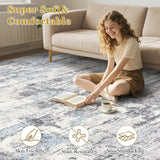 Area Rugs for Living Room: 12x15 Abstract Washable Rug Modern Neutral Large Soft Stain Resistant Non-Slip Backing Machine Table for Bedroom Dining Room Indoor Home Office Carpet - Gold Brown