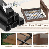 EnHomee King Size Bed Frame and Headboard & Storage, 4 Drawers and LED Built in Charging Station King Bed Frame with Storage Farmhouse,NO Noise,No Box Spring Needed,White