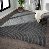 LUXE WEAVERS Modern Geometric Wave Cream 9x12 Area Rug