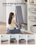 SONGMICS MAZIE Collection - 43 Inches Folding Storage Ottoman Bench, Ottoman with Storage, Foot Rest Stool, Load 660 lb, for Living Room, Synthetic Leather, Black ULSF701