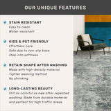 Neutral Living Room Rug - 10x14 Farmhouse Beige Brown Large Area Rug for Dining Room, Bedroom, Low Pile Lightweight Washable