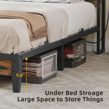 YITAHOME King Size Bed Frame with Adjustable Headboard, 4 Storage Drawers and RGB LED Lights, Velvet Upholstered Platform Bed with USB Ports, No Box Spring Needed, Fast Assembly, Noise-Free, Black