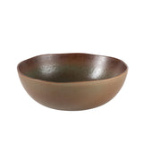 Bloomhouse Santorini Mist Double Bowl Terracotta Reactive Glaze Plates and Bowls Dinnerware Set - Amber, Service for Four (16pcs)