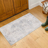 Neutral Living Room Rug - 10x14 Farmhouse Beige Brown Large Area Rug for Dining Room, Bedroom, Low Pile Lightweight Washable