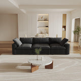 160.6" Cloud Couch Modular Sectional Sofa for Livingroom,Oversized Convertible Sofa with Storage Ottomans,6 Seat Wide Couches,Cushion Covers Removable (Khaki, 6 Seater)