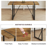 MUUOKY Dining Table Set for 4, Modern 55'' Wood Dinette Table Set for 4 with Fabric Dining Chairs,Table and Chairs Set of 4,Ideal for Kitchen Dining Room