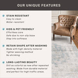 Neutral Living Room Rug - 10x14 Farmhouse Beige Brown Large Area Rug for Dining Room, Bedroom, Low Pile Lightweight Washable