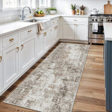 12x15 Area Rug for Living Room – Large Modern Neutral Abstract Thin Washable Carpet, Soft Low Pile Non-Slip Stain-Resistant for Bedroom Dining Room Home Office (Beige Grey)