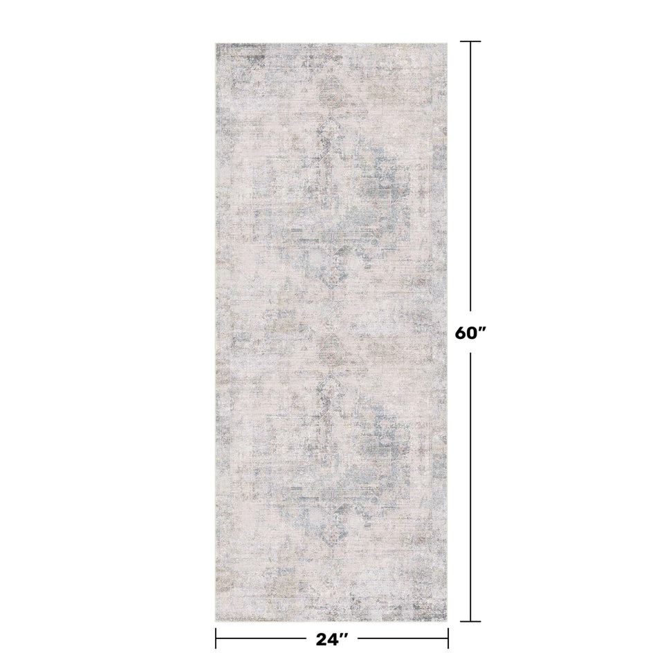 Neutral Living Room Rug - 10x14 Farmhouse Beige Brown Large Area Rug for Dining Room, Bedroom, Low Pile Lightweight Washable