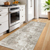 12x15 Area Rug for Living Room – Large Modern Neutral Abstract Thin Washable Carpet, Soft Low Pile Non-Slip Stain-Resistant for Bedroom Dining Room Home Office (Beige Grey)