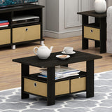 FURINNO Turn-N-Tube Coffee Table, 31.22D x 15.5W x 15.8H in, French Oak Grey/Black/Black