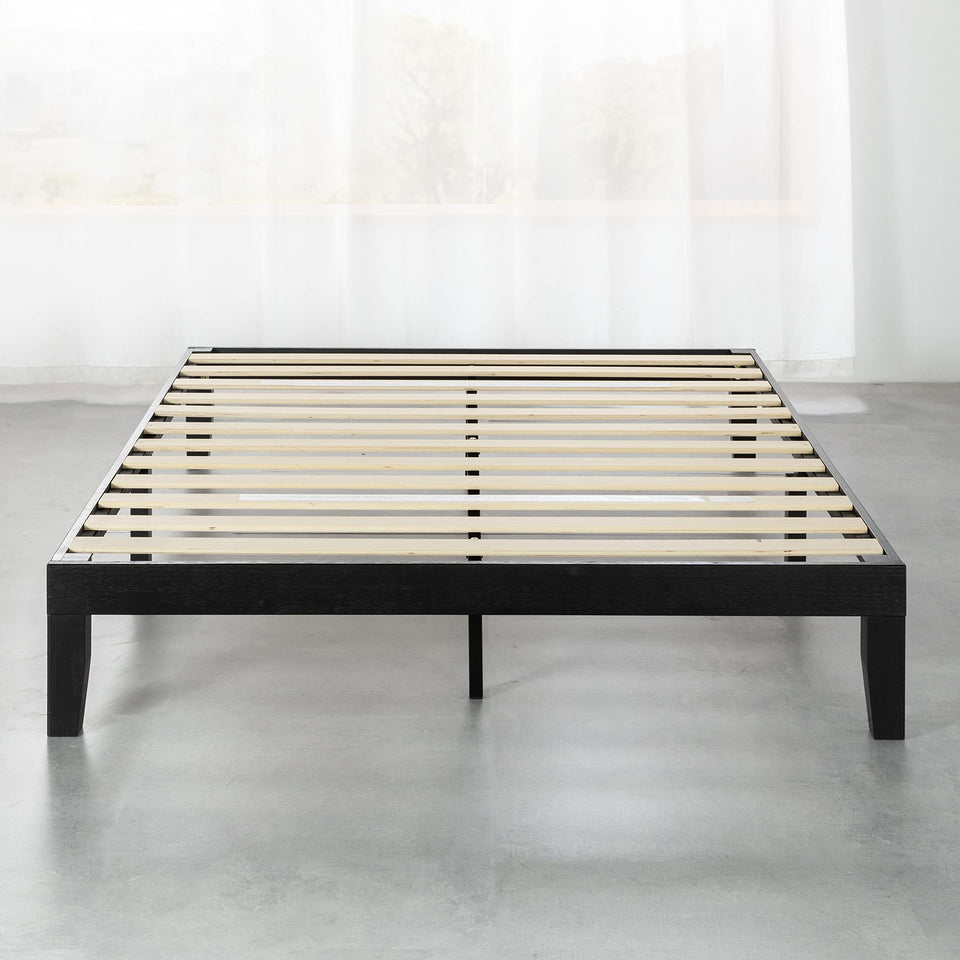 Mellow Naturalista Classic 12-Inch Solid Wood Platform Bed | Wooden Slats, No Box Spring Needed, Easy Assembly | Full, Espresso