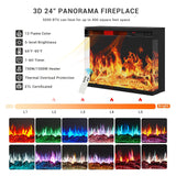 oneinmil 36 Inch 3-Sided Glass Fireplace TV Stand for TVs up to 80", Rustic Media Entertainment Center Console Table with Glass Door Closed Storage, Set of TV Table, White