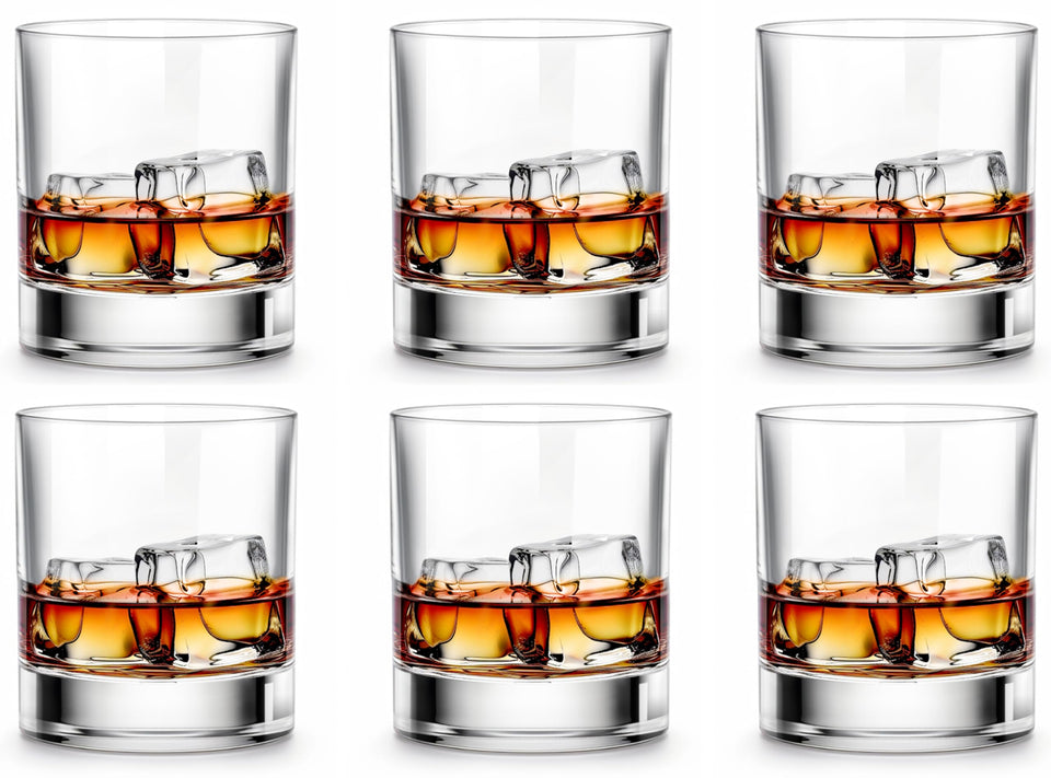 LUXU Whiskey Glasses-Premium 11 OZ Scotch Glass Set of 6 /Old Fashioned Whiskey Glasses/Style Glassware for Bourbon/Rum glass,Clear