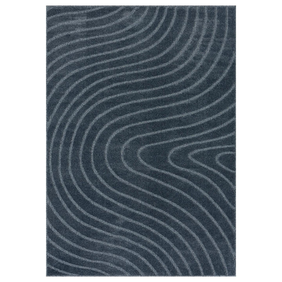 LUXE WEAVERS Modern Geometric Wave Cream 9x12 Area Rug