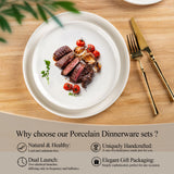 LeRatio Ceramic Dinnerware Sets for 6,Plates and Bowls Sets,Handmade Reactive Glaze Dishes Set,Chip Resistant and Scratch Resistant | Oven&Dishwasher & Microwave Safe-Blue(18PCS)