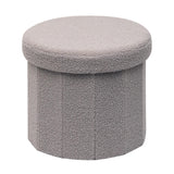 B FSOBEIIALEO Storage Ottoman Cube, Flowers Shaped Ottomans with Storage Foot Stool Footrest for Lving Room, Boucle Ottoman Seat for Dorm Room,Faux Teddy Fur, Cream White 12.6"x12.6"x12.6"