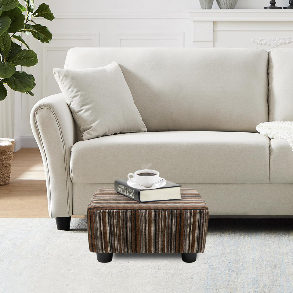 CAROLMADE Small Foot Stool Ottoman Footstool with Legs Under Desk Footrest for Living Room Bedroom and Office, Soft Ivory White