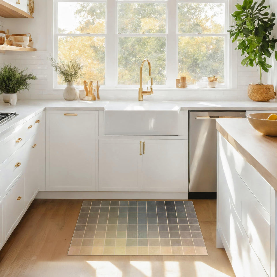 Neutral Living Room Rug - 10x14 Farmhouse Beige Brown Large Area Rug for Dining Room, Bedroom, Low Pile Lightweight Washable