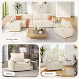 Vesgantti 142" U Shaped Sectional Couch, Comfy Cloud Modular Sectional Sofa with 2 Ottoman Deep Seat Chenille Modern Cloud Sofa, Modular Sofas for Living Room, Bedroom and Apartment, Beige