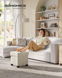 SONGMICS 15 Inches Cube Storage Ottoman, Bedroom Bench with Storage, Foot Stool with Feet, Holds Up to 660 lb, Dark Gray ULSF14GYZ