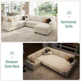 HONBAY Sectional Sleeper Sofa Pull Out Bed with Storage Chaise, Sectional Sofa Couch, Sleeper Couch Bed for Living Room, Dark Grey