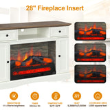 RoyalCraft Fireplace TV Stands with for TVs up to 55'', Media Console Table with Adjustable Shelves, Double-Door Design, Entertainment Center for Living Room, White and Rustic Oak