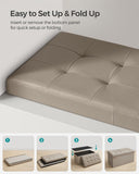 SONGMICS MAZIE Collection - 30 Inches Storage Ottoman Bench with Flipping Lid, Storage Chest Footstool, Load 660 lb, for Entryway, Living Room, Bedroom, Synthetic Leather, Black ULSF45BK