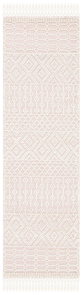 SAFAVIEH Area Rug 8x10 - Natura Collection - Large - Ivory, Handmade Wool, Moroccan Boho Fringe Design, Ideal for Living Room, Bedroom, Dining Space (NAT852B)