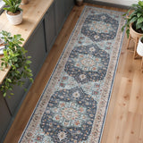 TOPRUUG Washable Oriental Area Rug - 12x15 Rugs for Living Room Soft Carpet for Bedroom Waterproof Floral Distressed Indoor Stain Resistant Non-Shedding Floor Carpets (Green, 12x15)