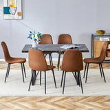 MUUOKY Dining Table Set for 4, Modern 55'' Wood Dinette Table Set for 4 with Fabric Dining Chairs,Table and Chairs Set of 4,Ideal for Kitchen Dining Room
