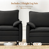 Vesgantti 142" U Shaped Sectional Couch, Comfy Cloud Modular Sectional Sofa with 2 Ottoman Deep Seat Chenille Modern Cloud Sofa, Modular Sofas for Living Room, Bedroom and Apartment, Beige