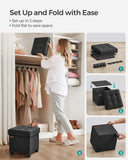 SONGMICS 15 Inches Cube Storage Ottoman, Bedroom Bench with Storage, Foot Stool with Feet, Holds Up to 660 lb, Dark Gray ULSF14GYZ