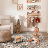 TOPRUUG Washable Oriental Area Rug - 12x15 Rugs for Living Room Soft Carpet for Bedroom Waterproof Floral Distressed Indoor Stain Resistant Non-Shedding Floor Carpets (Green, 12x15)