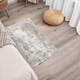 12x15 Area Rug for Living Room – Large Modern Neutral Abstract Thin Washable Carpet, Soft Low Pile Non-Slip Stain-Resistant for Bedroom Dining Room Home Office (Beige Grey)