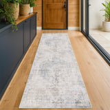 Neutral Living Room Rug - 10x14 Farmhouse Beige Brown Large Area Rug for Dining Room, Bedroom, Low Pile Lightweight Washable