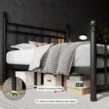 Feonase King Size Metal Platform Bed Frame with Victorian Classic Iron-Art Headboard & Footboard, Steel Slats Support, 12" Under Bed Storage, No Box Spring Needed, Easy Assembly, Noise-Free, Black