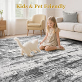 Area Rugs for Living Room: 12x15 Abstract Washable Rug Modern Neutral Large Soft Stain Resistant Non-Slip Backing Machine Table for Bedroom Dining Room Indoor Home Office Carpet - Gold Brown