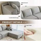 135.4" Cloud Modular Sectional Couch with 1 Ottoman,Modern Minimalist Upholstered Couches, Comfort U Shaped Sofa for Living Room,Deep Seat Corner Couch，No Assembly Required (Black,Left Facing Chaise)