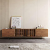 NessCarsti Mid Century Modern TV Stand for 80+ Inch TVs, 94.48" Walnut Console with Ample Storage – Stylish Entertainment Center for Living Room or Bedroom