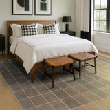 Neutral Living Room Rug - 10x14 Farmhouse Beige Brown Large Area Rug for Dining Room, Bedroom, Low Pile Lightweight Washable