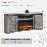 JXQTLINGMU Farmhouse TV Stand for 75+ Inch TV, 32" Tall Entertainment Center w/4 Drawers & Sliding Barn Door, Rustic Media Console w/Storage Shelves, 66" Wood Television Stand for Living Room, Brown