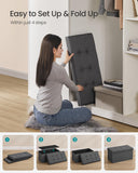 SONGMICS MAZIE Collection - 43 Inches Folding Storage Ottoman Bench, Ottoman Foot Rest, End of Bed Bench, Storage Chest, Load 660 lb, for Living Room, Bedroom, Entryway, Dark Gray ULSF77K