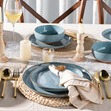 AmorArc Ceramic Dinnerware Sets for 8, 24 Pieces Handpainted Plates and Bowls Set with Rustic Terracotta Underside, Scratch Resistant Stoneware Dishes Set, Dishwasher & Microwave Safe, Light Beige