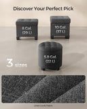 SONGMICS Round Ottoman, Ottoman with Storage, 17.7 Dia. x 17.5 H Inches Foot Rest with Legs, Load up to 330 lb, for Living Room, Bedroom, Dark Gray ULOM011G01